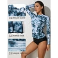 thumbnail image 3 of Charmo Women's Long Sleeve Rash Guard Tie Dye UV Protection Swim Shirt UPF 50, 3 of 6