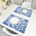 thumbnail image 6 of Blue and White Porcelain Reversible Placemat Non Slip Coffee Mat 18x12 Inch for Dining, Kitchen, Coffee, 6 of 9