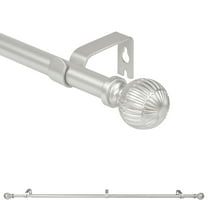 Urbanest 5/8" Single Telescoping Curtain Rod with Volle Finials, Pewter, 28"-48"