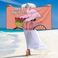 thumbnail image 5 of Sikiie Flamingo Riding a Bicycle Beach Towel for Women Men, Pool Bath Beach Camping Beach Towel Adult Blanket for Travel Swim 27.5"x 55", 5 of 6