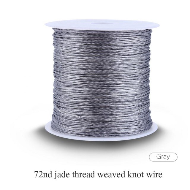 LAFGUR Knotting Cord,Knitting Rope,100M x 0.8mm Nylon Chinese Knot Cord Rattail Macrame Thread String Gray