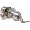 thumbnail image 1 of Entry Door knob with Lock  One Key-Way Entrance Door Knob Entry with Key Handle   Ball (Entry with Key  Polished Brass), 1 of 7