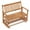 Natural, variant on Costway Patio Glider Loveseat Chair Swing Rocking Bench with Slatted Seat & Curved Backrest Gray