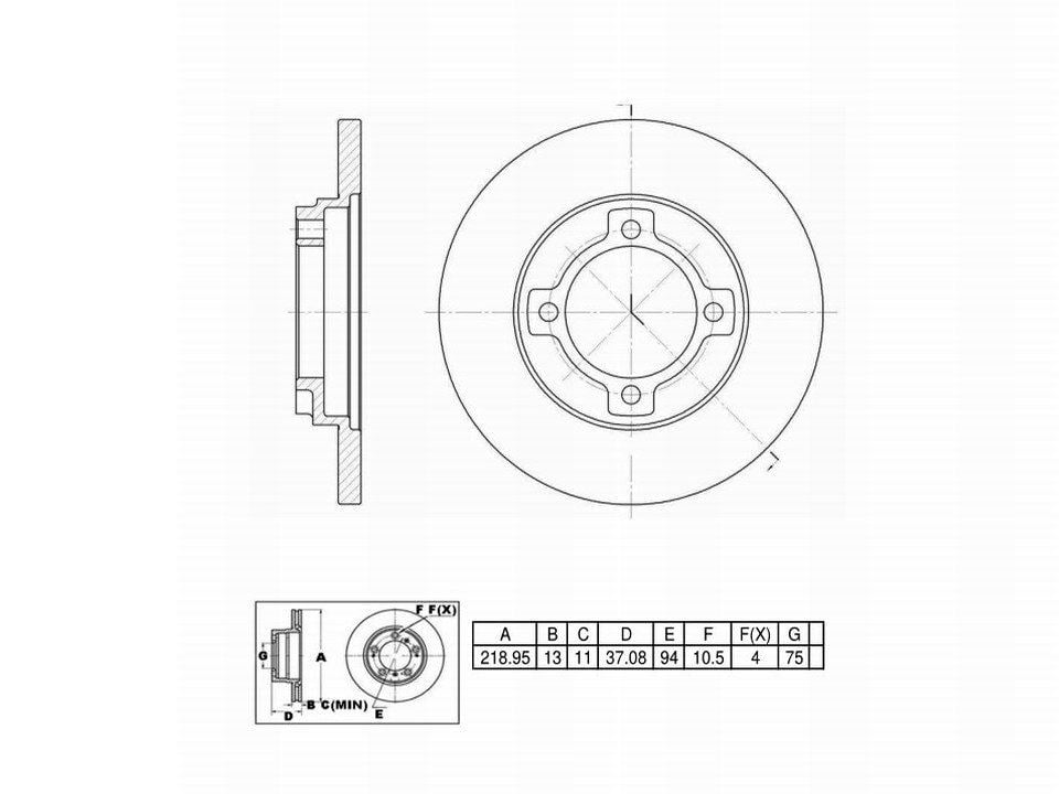 Winstop Brake Rotor, Front WS228585, Ford Festiva 1993-1988
