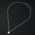 thumbnail image 5 of Collar con colgante letra inicial Yashi cadena de cuentas acero inoxidable bohemio T plata, 5 of 5