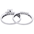 thumbnail image 4 of 10K WOMENS WHITE GOLD PRINCESS CUT DIAMOND ENGAGEMENT BRIDAL WEDDING RING SET, 4 of 5