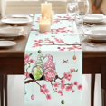 thumbnail image 3 of Table Runners 70 Inches Long Dress Scarves, Easter Farmhouse Coffee/Dining/Kitchen Table Decor, Holiday Table Runner, Spring Gnomes Blossoms Flowers Colorful Eggs 13x70 Inch, 3 of 9