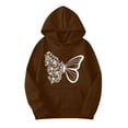 thumbnail image 4 of HSHMT Women Casual 2 Piece Women's 2 Piece Outfits Butterfly Print Hoodies Pullover Sweatshirt Sweatsuits Joggers Pants With Pockets, 4 of 5