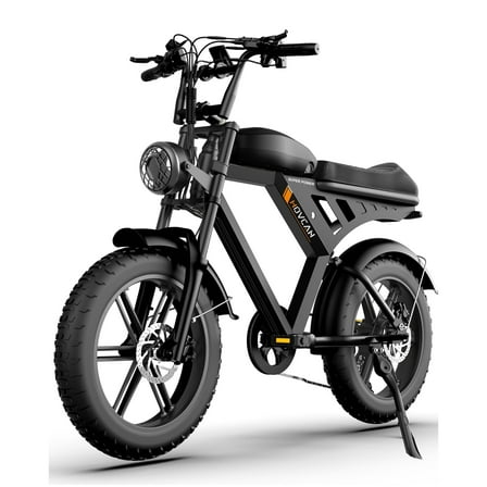 V30 20'' Fat Tire Adult Electric Bike, 1000W Off-Road Mountain Ebike - 48V 15.6AH, 28MPH Speed, 8-Speed & Disc Brakes, Black
