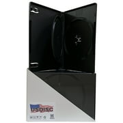 USDISC DVD Cases Standard 14mm Premium, Double 2 Disc, Black, Pack Of 50