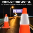 thumbnail image 4 of Pack of 20 18-inch traffic cones, heavy-duty traffic cones with reinforced bases, orange safety cones with reflective bands, suitable for parking lots, construction sites, and road safety, 4 of 15