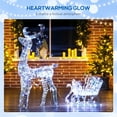 thumbnail image 4 of Outsunny Lighted Christmas Reindeer with Sleigh, Waterproof Holiday Decor, 4 of 10