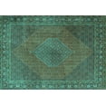 thumbnail image 1 of Ahgly Company Machine Washable Indoor Rectangle Persian Turquoise Blue Traditional Area Rugs, 4' x 6', 1 of 4