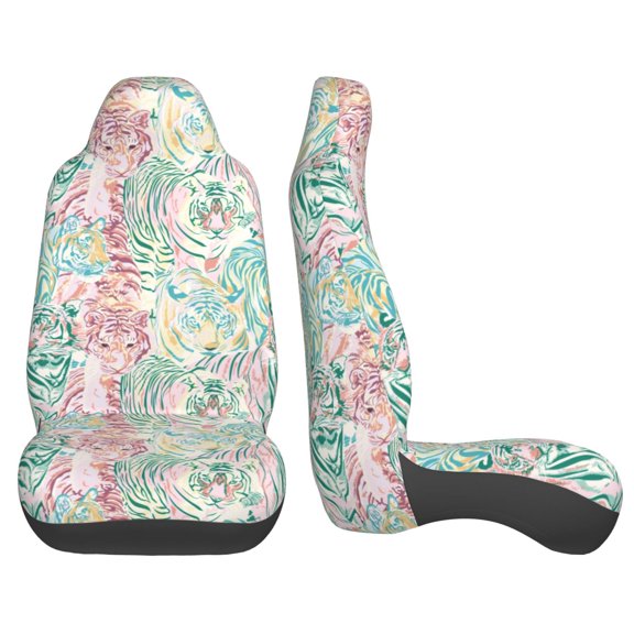 Sigee Watercolor Tiger for Universal Car Seat Covers, Premium Car Seat Protector Set for Cars, SUVs, Trucks