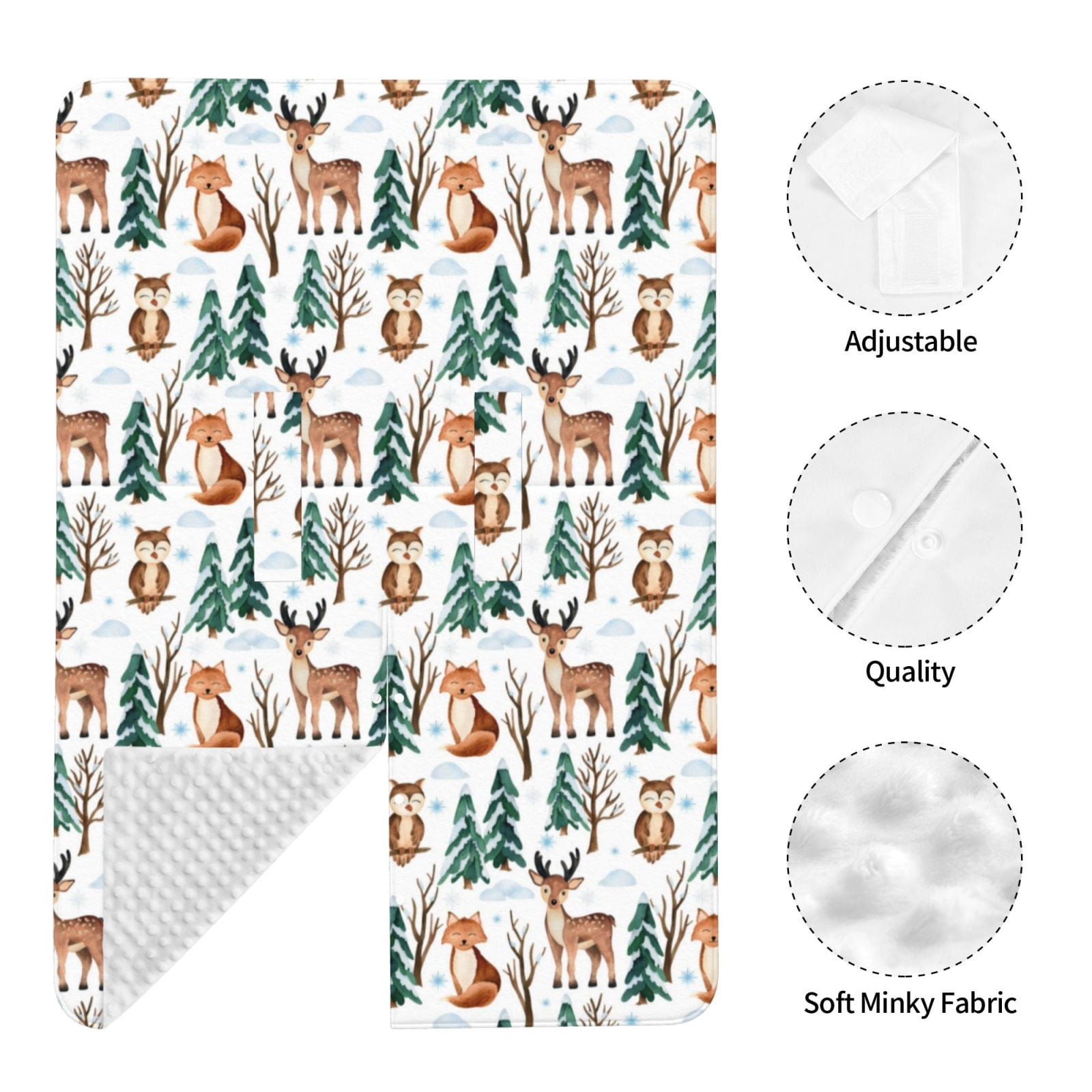 Car Seat Cover Baby - Winter Woodland Friends Breathable Infant Car Seat Cover for Baby Carseat, Lightweight Comfort Baby Essentials Must Haves Newborn Stuff for Girl Boy