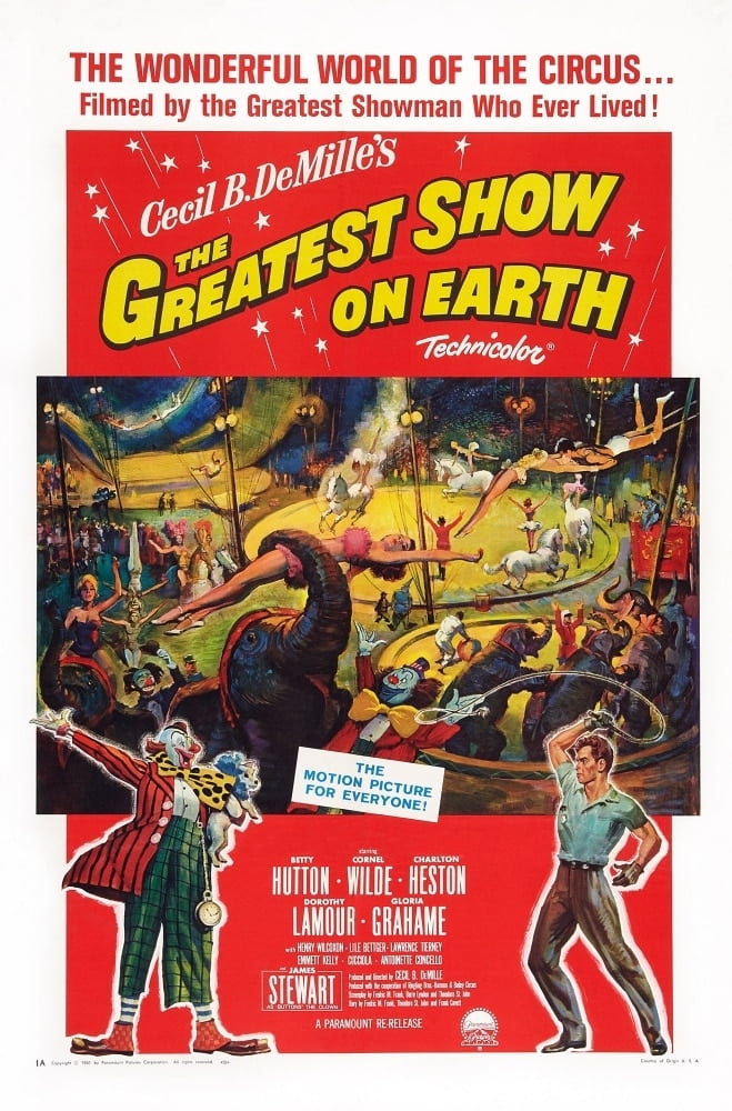 The Greatest Show On Earth Us Poster Art Right Charlton Heston 1952