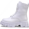 thumbnail image 2 of Botas de Combate para Mujer con Cordones y Cremallena, Plataforma Gruesa con Suela de Lengüeta Mayor Altura, 2 of 7