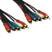 Kentek 6 Feet Premium 5 RCA RGBRW Red Green Blue Video, Red White Audio Component Cable Cord Male to Male Gold Plated 75ohm Coaxial