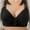 Black A4, variant on loopsun for Womens Plus Size Bra,Woman's Embroidered Glossy Comfortable Breathable Bra Underwear No Rims