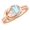 Aquamarine, variant on 1 Carat Emerald LAB GROWN Emerald and LAB GROWN Diamond Engagement Ring (0.5ct Center, AAAA Heirloom Quality) RIPS104W3AM 14K Rose Gold