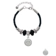 thumbnail image 2 of Delight Jewelry Silvertone Disc with Crystal Peace Sign Best Friend Celtic Knot Leather Bead Bracelet, 7"+2" Extender, 2 of 4