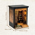 thumbnail image 3 of Book Nook Kit,Japanese DIY Miniature House Kit,Wooden Mini Doll House Kits Tiny Model Houses 3D Puzzles Craft Bookshelf Diorama Decor Gifts for Adults to Build, for Family Friends, 3 of 7