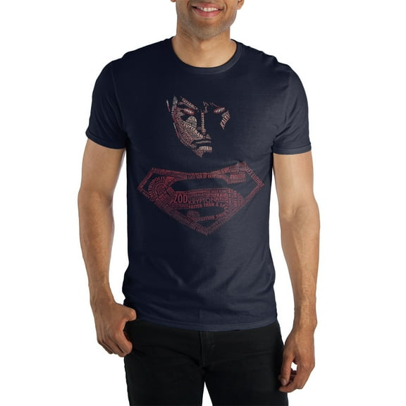 Superman Posterized Navy T-Shirt-S