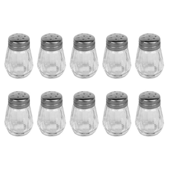 OUNONA Set of 10 Shaker Bottles for Condiments, Pepper, BBQ Seasoning, Spice Containers for Kitchen and Cooking Use