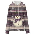 thumbnail image 5 of Lorytime Christmas Hoodies for Women Fleece Snowman Sweatshirt Long Sleeve Pullover Drop Shoulder Loose Tops for Holiday, 5 of 7