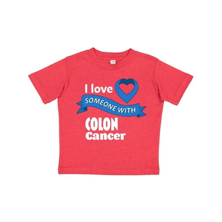 

Inktastic I Love Someone with Colon Cancer blue heart ribbon Gift Toddler Boy or Toddler Girl T-Shirt