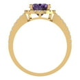 thumbnail image 4 of Clara Pucci 14K Yellow Gold Solid Gold Alexandrite Solitaire with Accents Anniversary Ring for Women - 2.27 cttw Oval Cut, 4 of 7