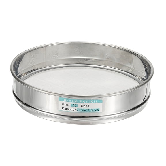 Uxcell 35 Mesh / 0.5mm Lab Sieve, 11.8" Diameter 304 Stainless Steel Wire Cloth Fine Mesh Sieve