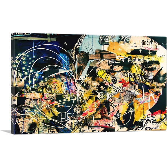 ARTCANVAS Berlin Germany Graffiti Collage Canvas Art Print - Size: 12" x 8" (0.75" Deep)