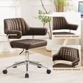 thumbnail image 6 of COOLHUT Modern Swivel Office Desk Chair, PU Leather Chair with Back and Wheels, Height Adjustable Comfy Home Office Chair, Simple Assembly For Living Room, Bed Room, Tan, 6 of 8