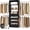 Black, variant on Aheaplus Closet System, 4-9Ft Closet Organizer with 4 Wooden Drawers, Wood Closet Organizer System with Tower, Walk-in Closet Organizer Wardrobe Clothes Rack with 4 Hanging Rods, Garment Rack, White