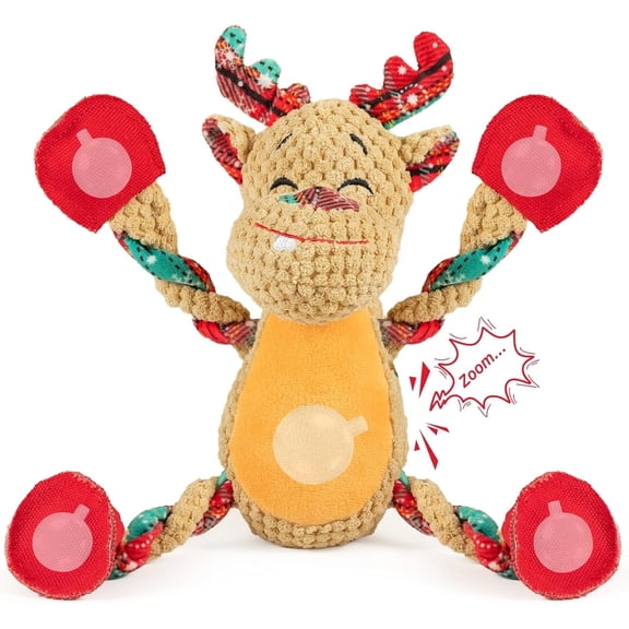 Aollywin Christmas Dog Toys for Large Dogs,Squeaky Dog Toys, Tug of War Dog Plush Toys,Large Stuffed Dog Toys for Large Dogs with Crinkled Paper,Stuffed Animals Toys for Dogs to Keep Them Busy