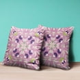 thumbnail image 4 of Amrita Sen Venetian Flower Paisley Duo Throw Pillow in Pink Blue 18x18, 4 of 5
