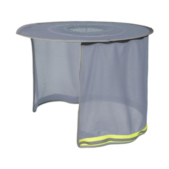 Casco protector, parasol, protector solar para el cuello, malla para exteriores, obra de construcción gris