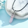 thumbnail image 5 of Cuoka Natural Rock Rose Quartz Crystal Necklace 925 Sterling Silver Pink Pendant Necklaces 18K White Gold Plated Healing Mineral Stone Jewelry Birthday Xmas Gift for Women Mom Wife, 5 of 8