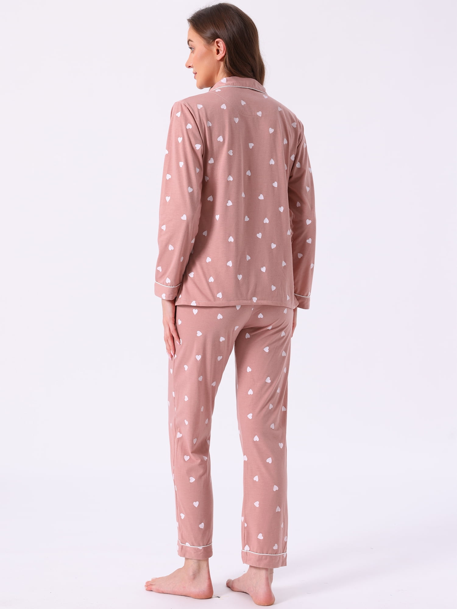 DARING DIVA Lounge Set Cotton Button Up Cute Print Pajama Set XL Heart