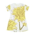 thumbnail image 2 of Water Flowers Women Fashion Beautiful All Over Print T-Shirt Dress, 2 of 4