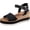 Black, variant on Toms Womens Diana Canvas Slingback Wedge Sandals