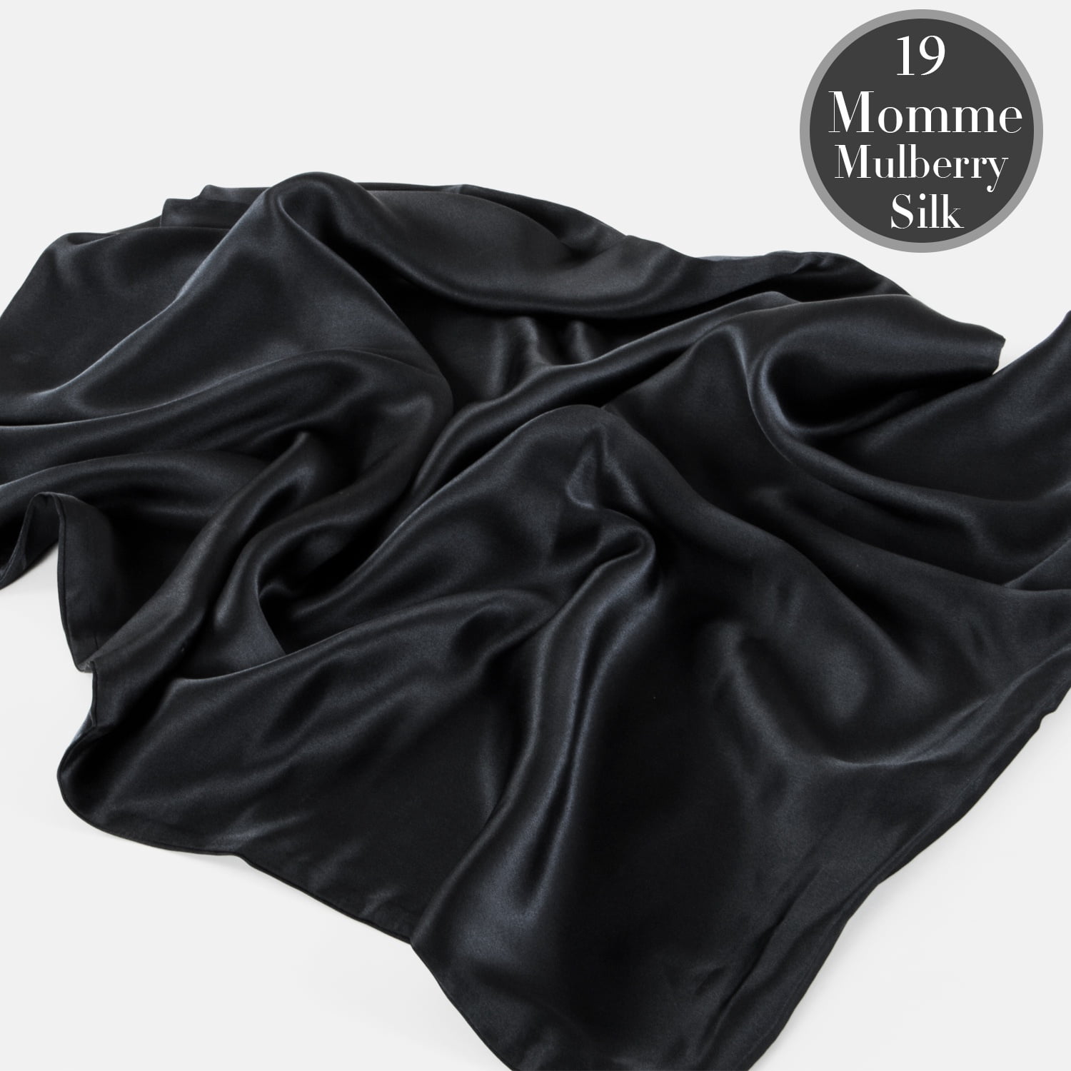 Lorviah 100% Mulberry Silk Pillowcase for Skin and Hair, King Size 20"x36", 1 Pack, Black