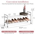 thumbnail image 3 of Expandable Shoe Rack for Closet \uC\uD Adjustable Shoe Rack for Small Space Small Shoe Organizer for Front Door Sturdy Metal, 3 of 6