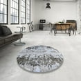 thumbnail image 4 of Ahgly Company Machine Washable Indoor Rectangle Industrial Modern Metallic Silver Gray Area Rugs, 7' x 10', 4 of 7