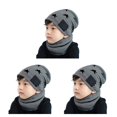 thumbnail image 1 of Guardurnaity Sombrero de invierno Bufanda para niños Kit de calentador de cuello Estrella de cinco puntas Protección para los oídos Sombrero Moda Esquí gris oscuro 3piezas Guardurnaity CBP231668, 1 of 6