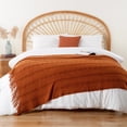 thumbnail image 3 of Battilo Caramel Throw Blanket, Lightweight Rust Orange Knit Blanket, Fall Decorative Throw for Couch ,50"x60", 3 of 9