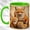 Green, variant on Fox Family Coffee Mug, Woodland Animal Mug, Ceramic 11 oz
