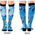 thumbnail image 2 of Coolnut Blue Flowers Compression Socks Women Men Knee High Stockings 1Pair for Sports, Running, Travel35 Gift, 2 of 7