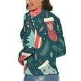 thumbnail image 3 of Christmas Snow Socks Women's Turtleneck Sweater Long Sleeve Ribbed Fitted Turtle Neck Casual Fall Winter Collection Top S, 3 of 4